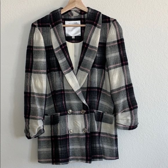 Walter | double breasted blazer jacket lightweight plaid - Picture 1 of 14